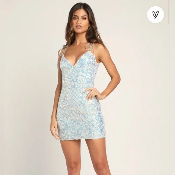 Blue sparkly bodycon dress hotsell